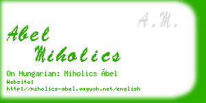 abel miholics business card